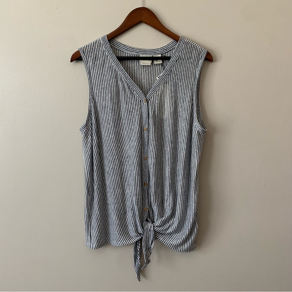Rachel Zoe Black and White Striped Tank Top